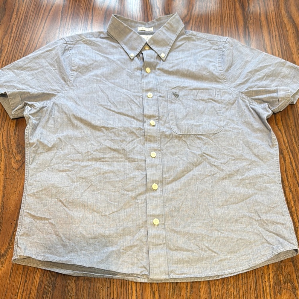 Abercrombie & Fitch Muscle Men’s Bluish Grey Button Down Shirt Size XL
